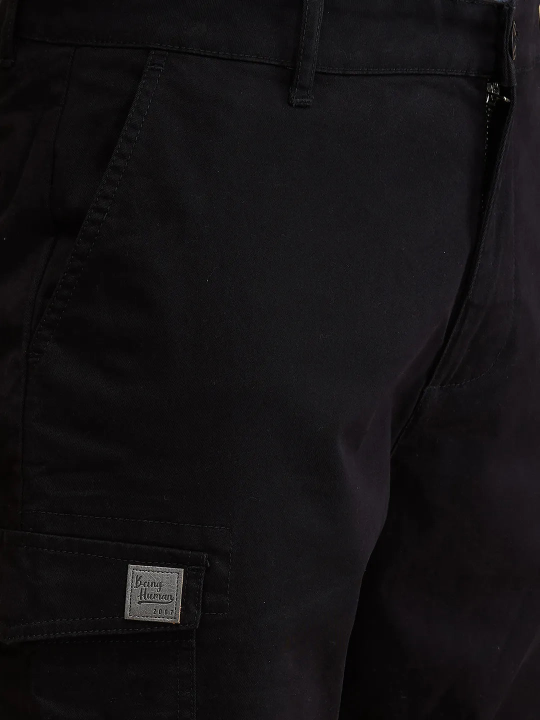 Being Human Clothing Mens-Bottom Cargo Black