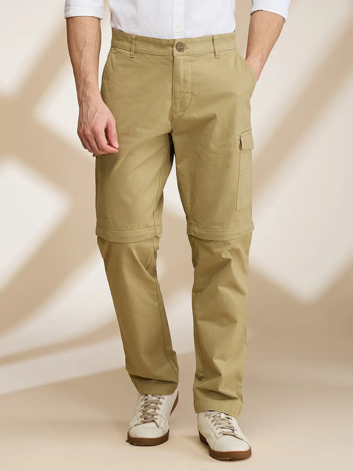 Khaki Easy Fit Cargos for Men By Being Human Clothing