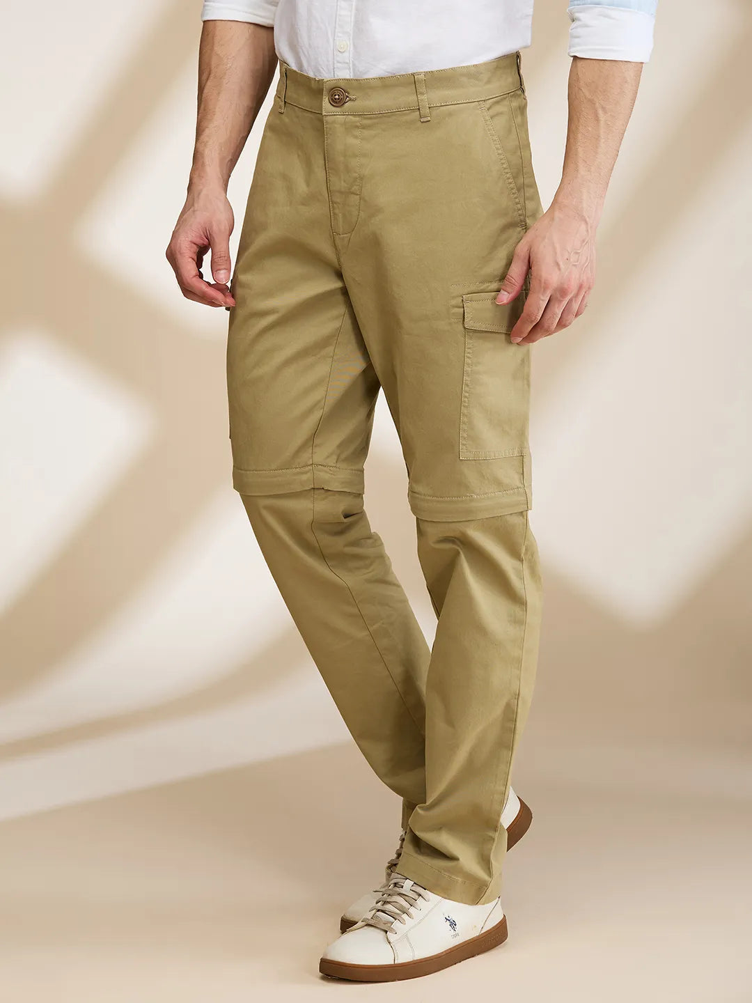 Being Human Clothing Mens-Bottom Cargo Khaki