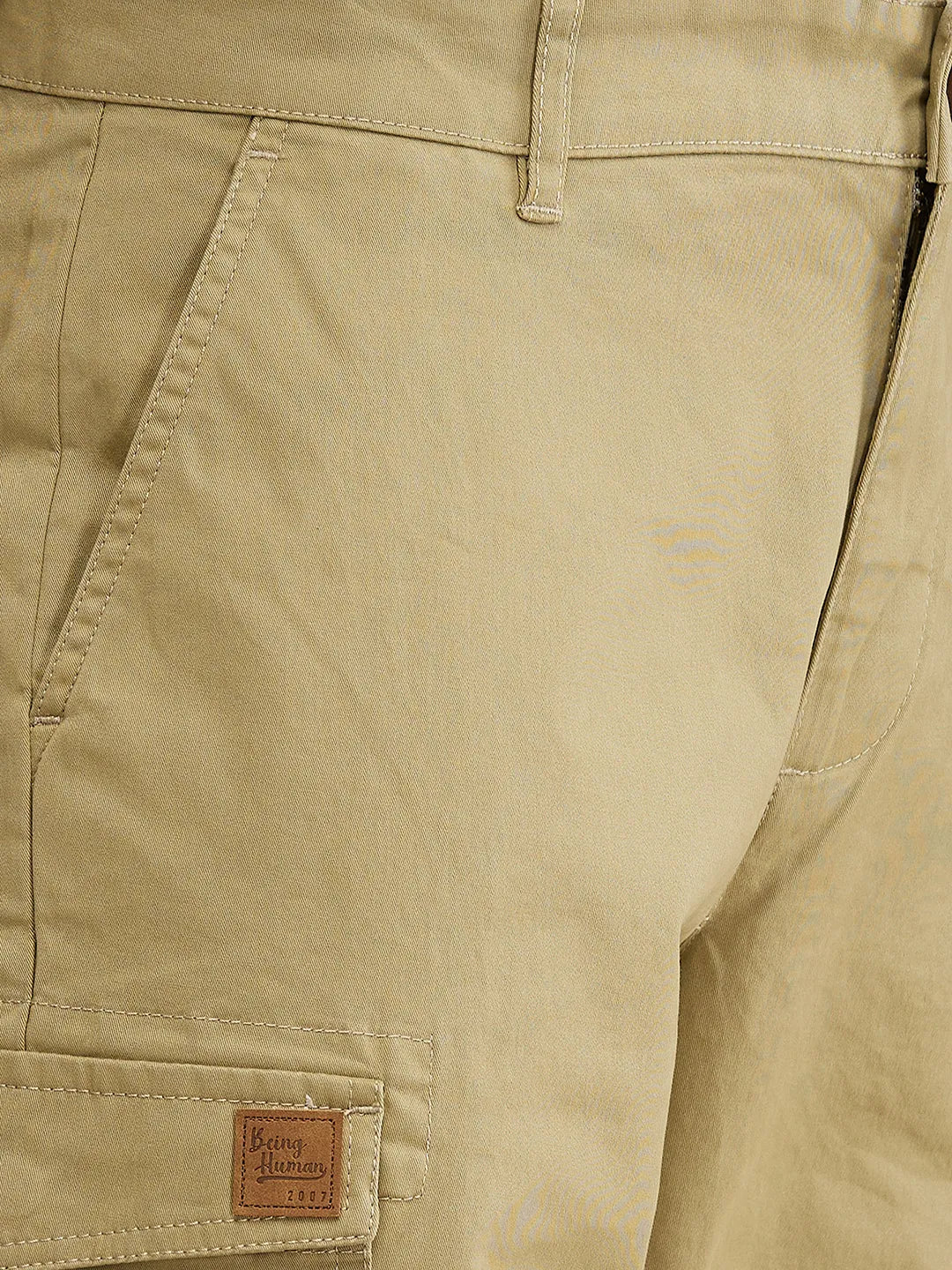 Being Human Clothing Mens-Bottom Cargo Khaki