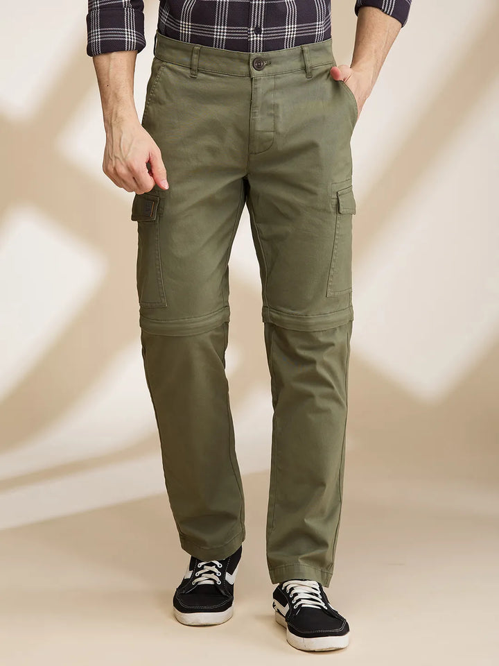 Olive Easy Fit Cargos for Men By Being Human Clothing