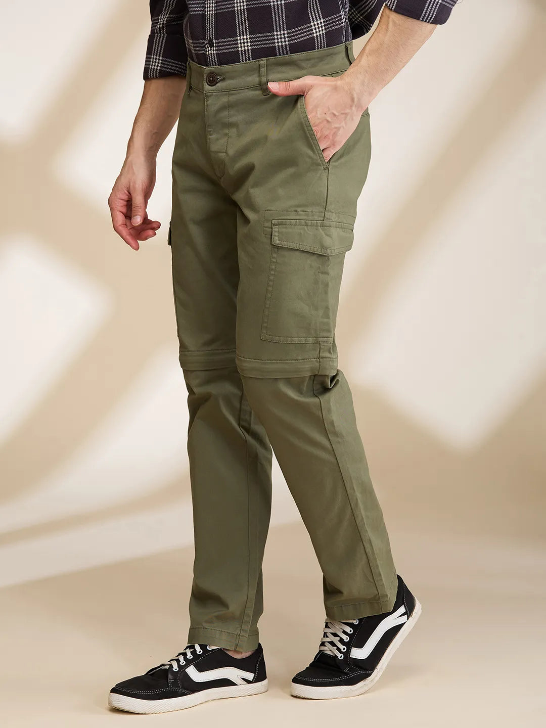 Being Human Clothing Mens-Bottom Cargo Olive