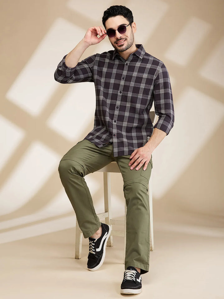 Olive Easy Fit Cargos for Men