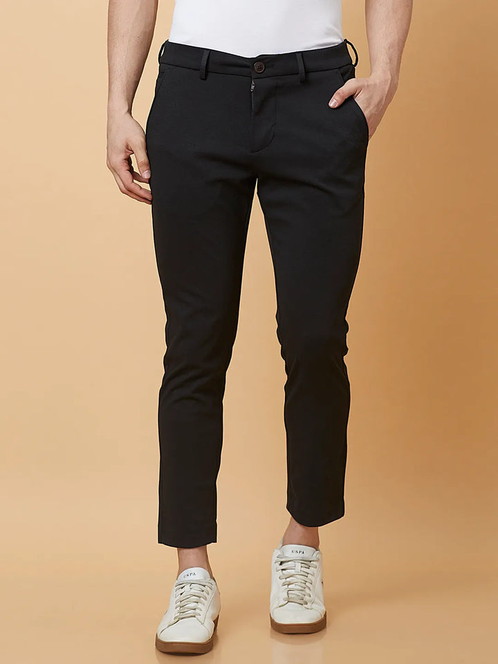 Black Cropped fit Men's Chinos by Being Human Clothing