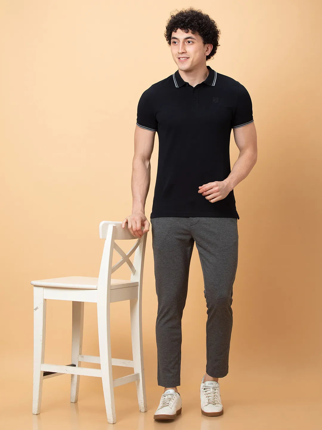 Grey Cropped fit Men's Chinos by Being Human Clothing