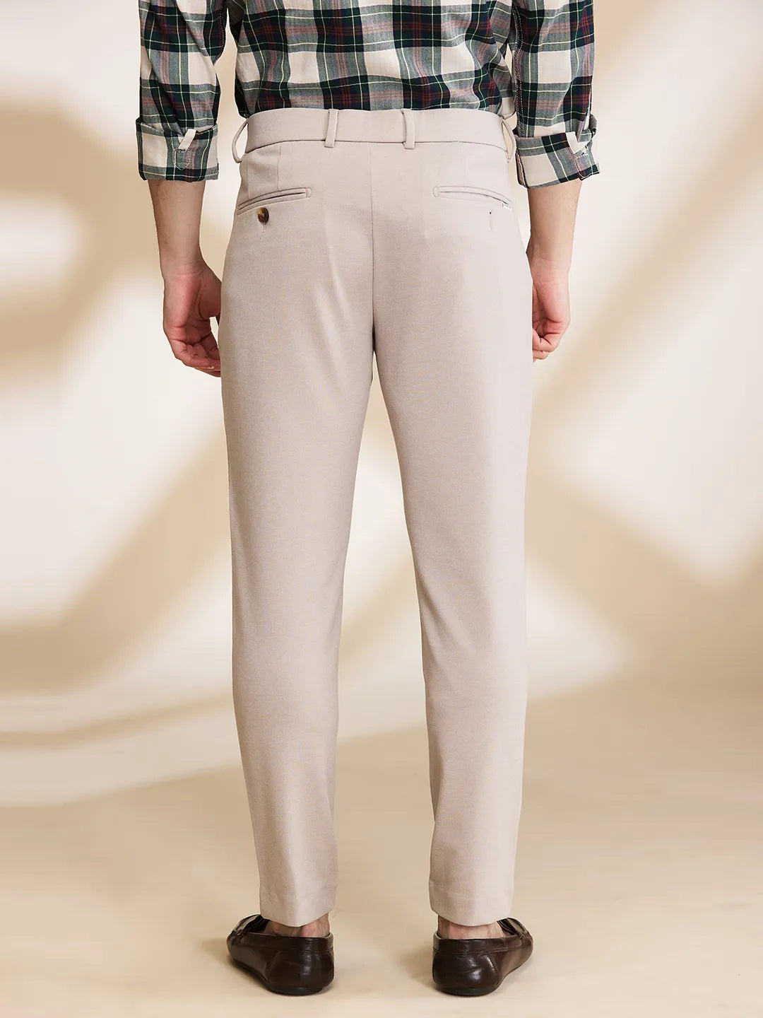 Beige Cropped fit Men's Chinos by Being Human Clothing