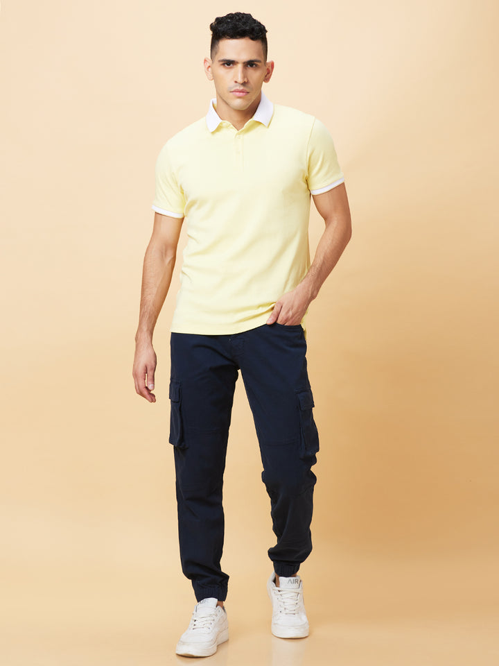 Navy Slim Fit Joggers For Men