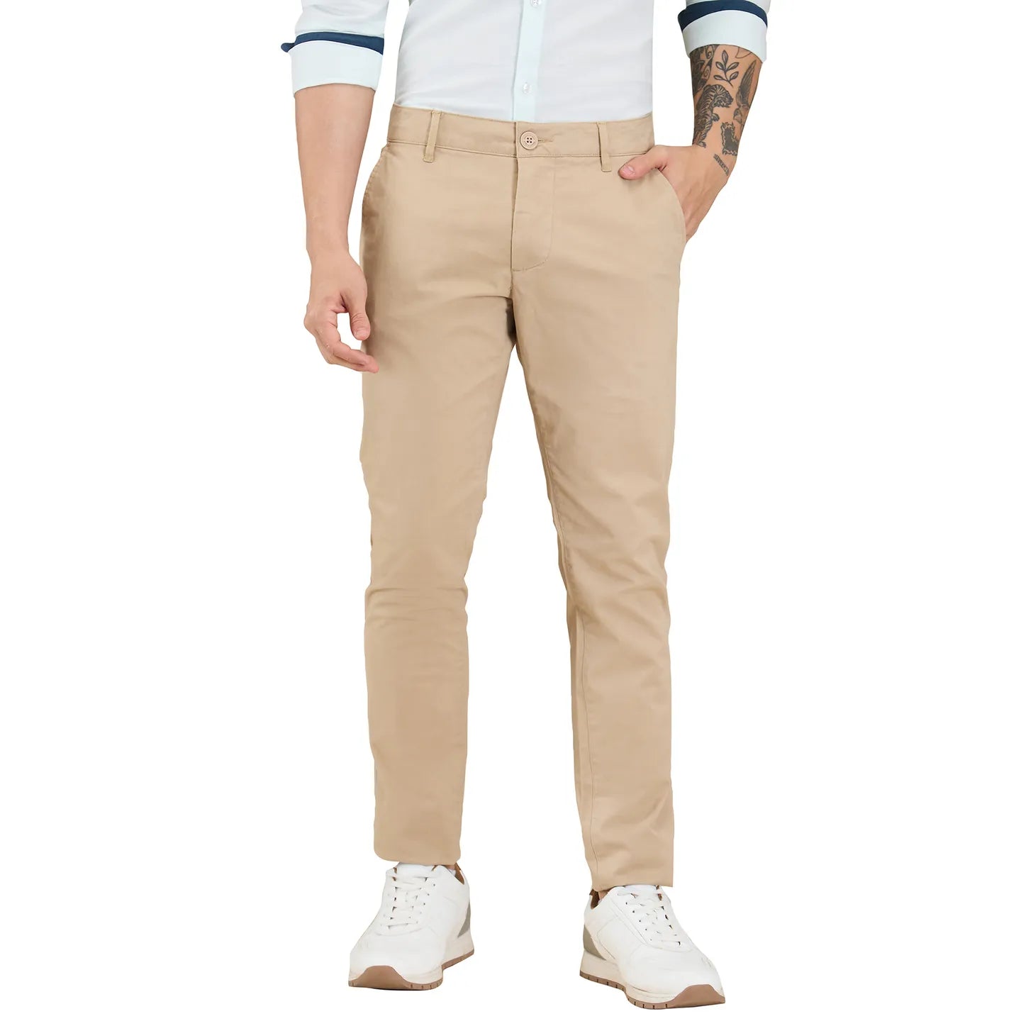 Grey Cropped Fit Men's Chinos by Being Human Clothing