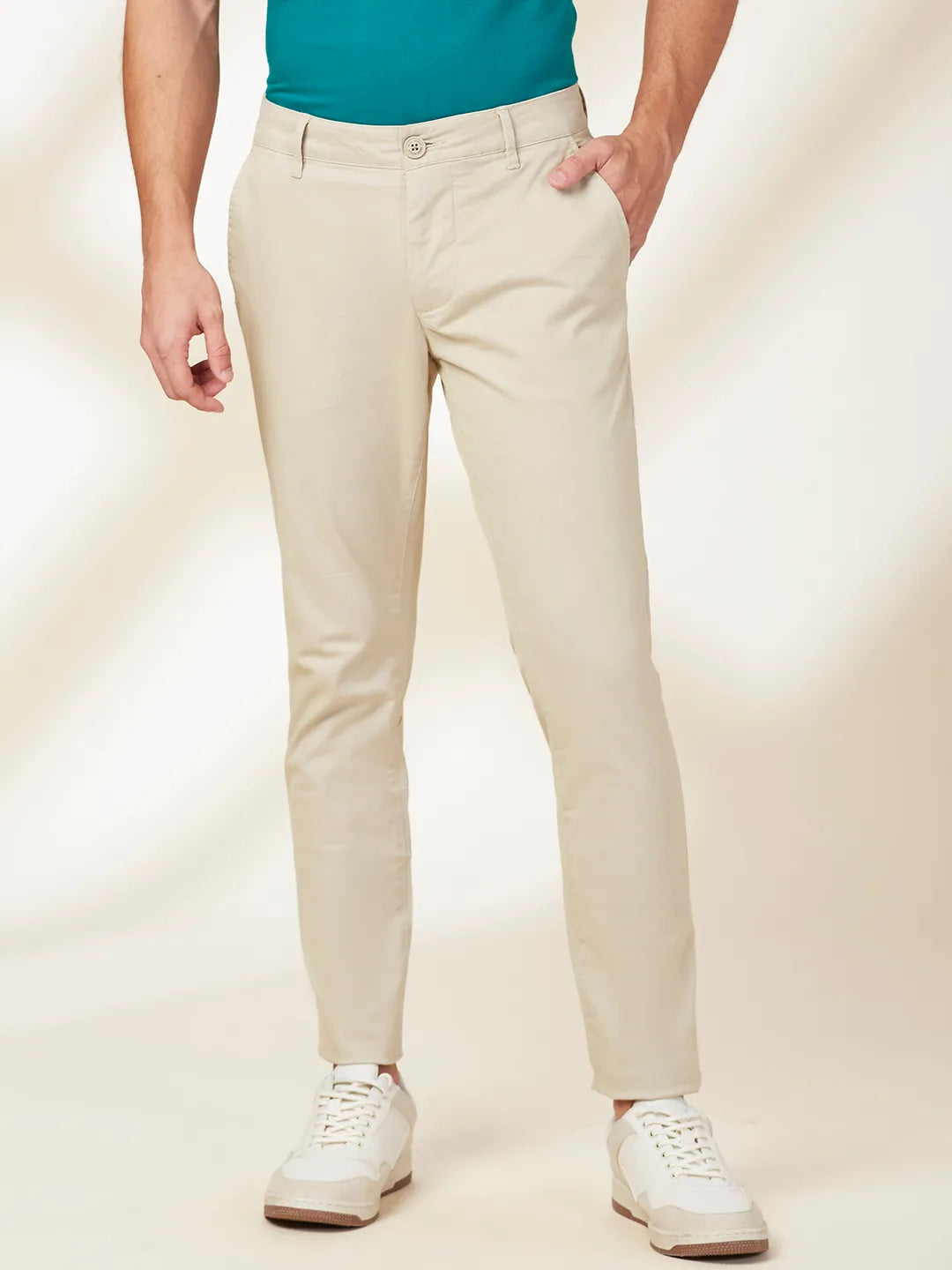 Grey Cropped Fit Men's Chinos by Being Human Clothing