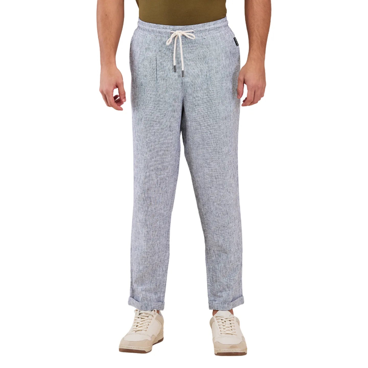 Being Human Men's Green Mid-Rise Slim Fit Trousers