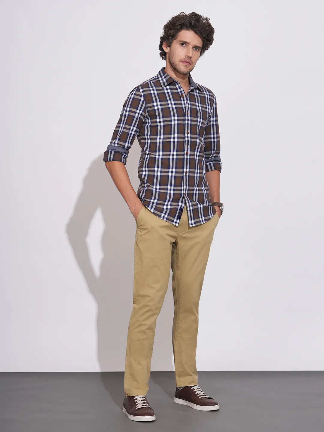 Being Human Khaki Slim Fit Chinos For Men