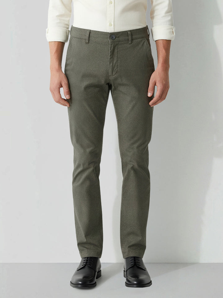 Military Green Slim Fit Chinos For Men