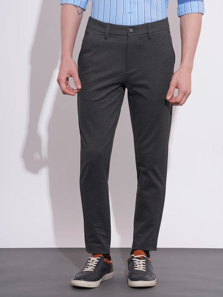 Grey Slim Fit Chinos For Men By Being Human Clothing