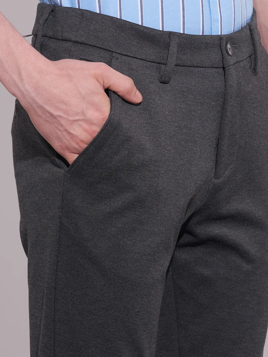 Being Human Men's Charcoal Grey Slim Fit Chinos