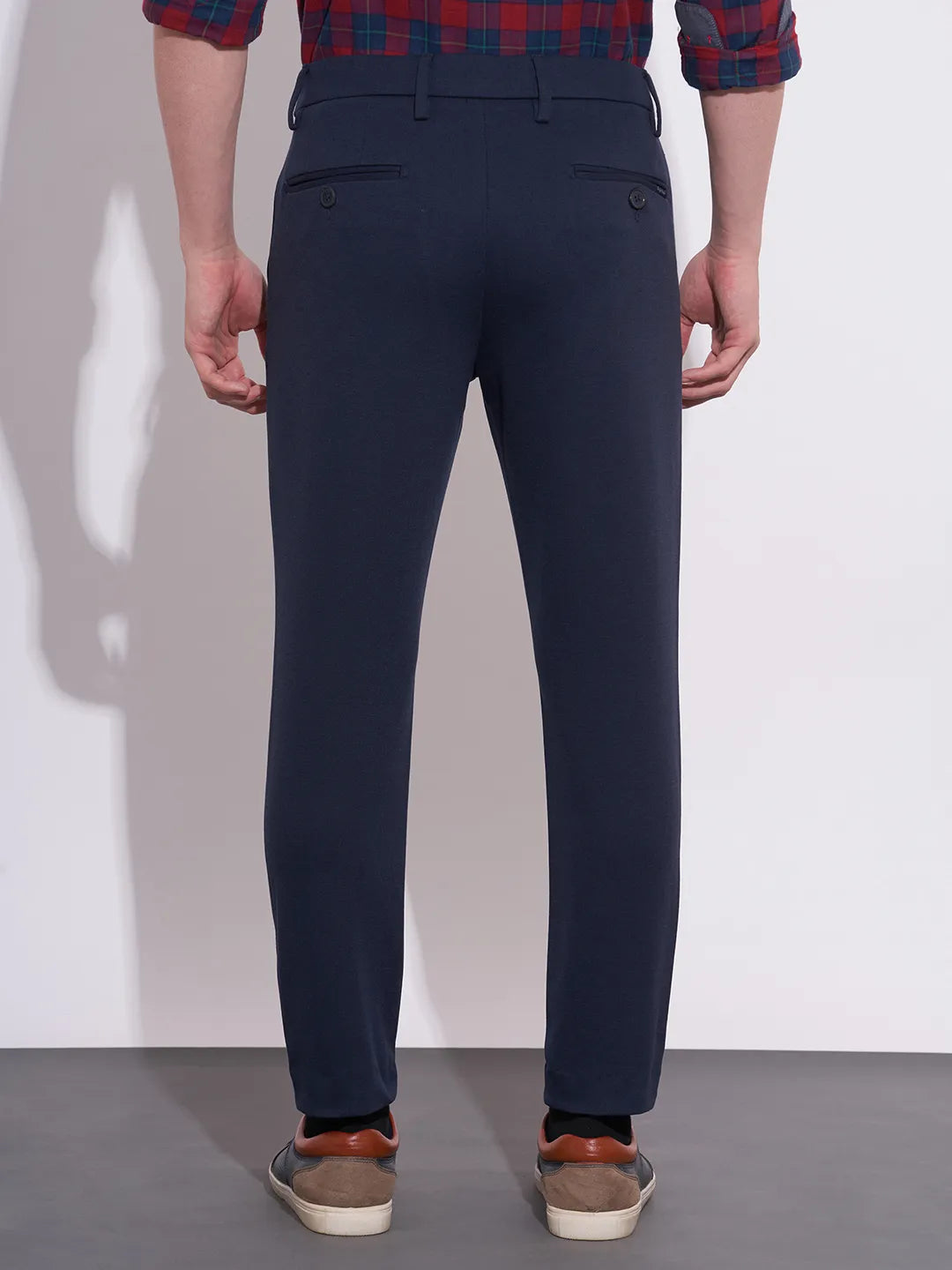 Being Human Men's Navy Slim Fit Mid-Rise Chinos