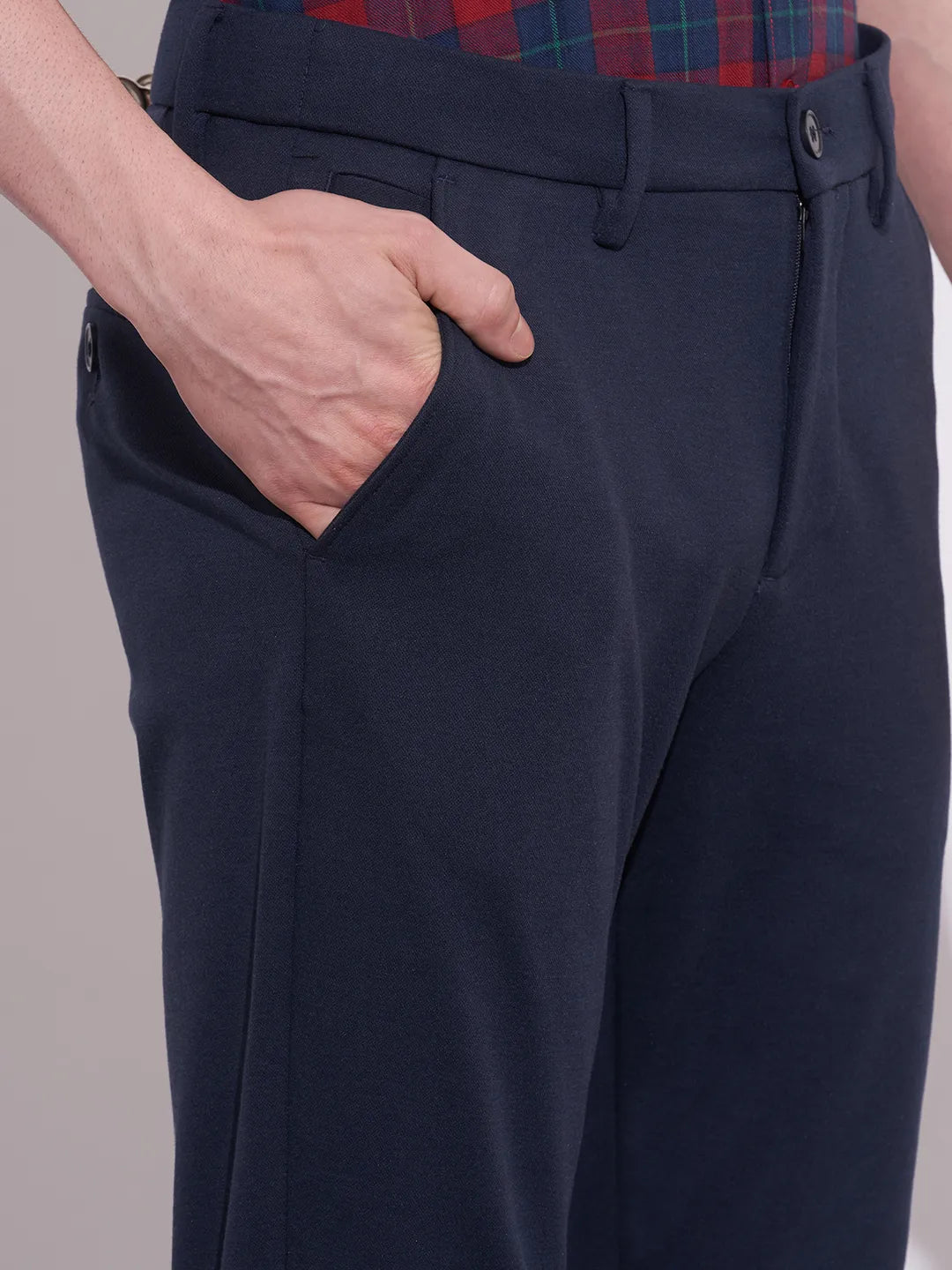 Being Human Men's Navy Slim Fit Mid-Rise Chinos