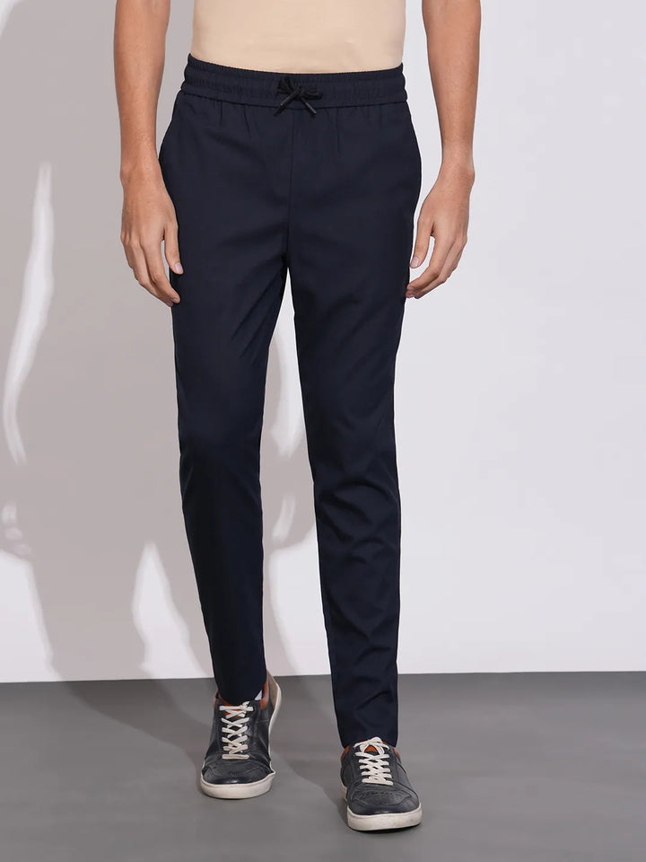 Navy Cropped Fit Chinos For Men By Being Human Clothing