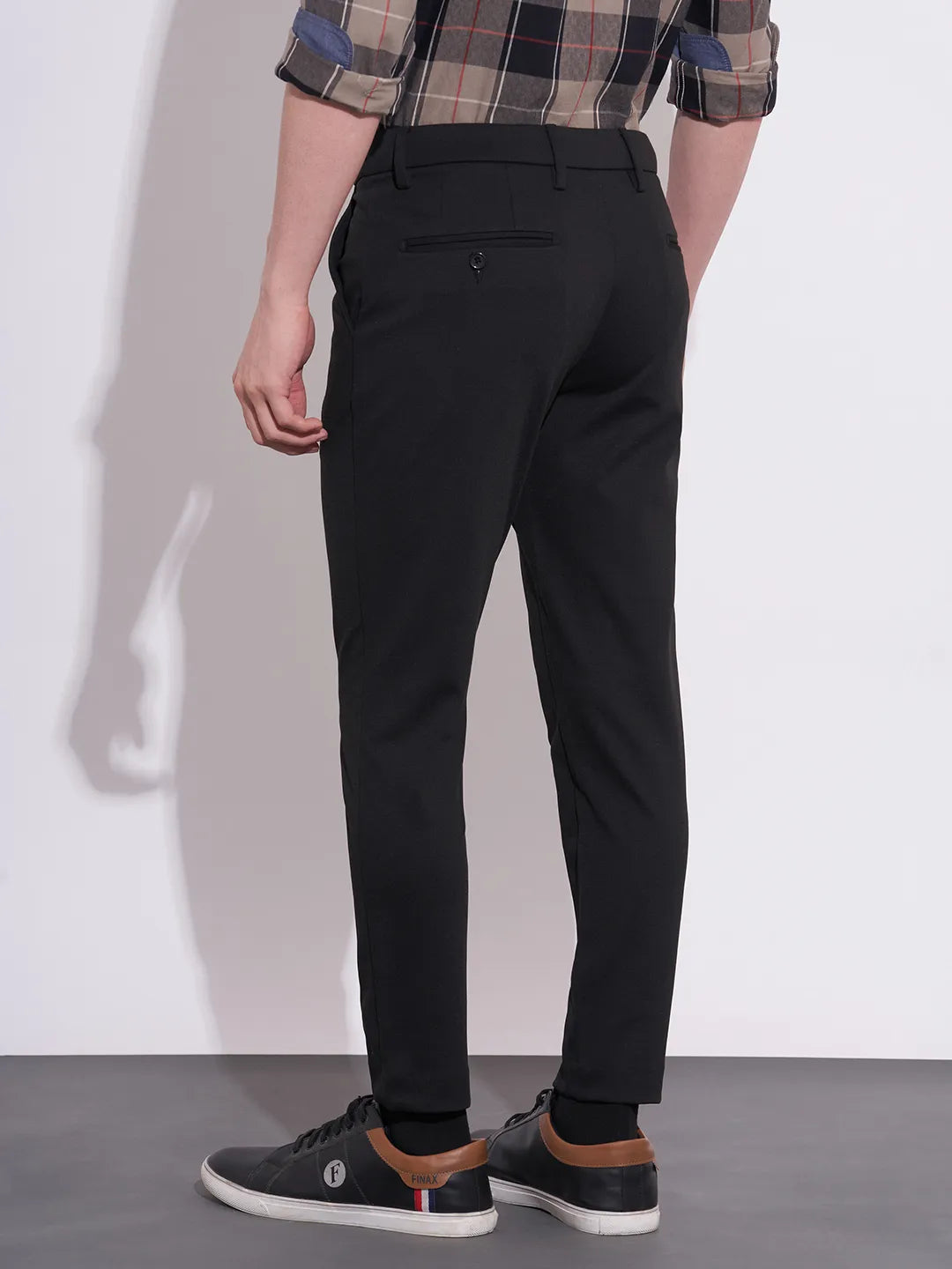 Being Human Men's Black Mid-Rise Slim Fit Chinos