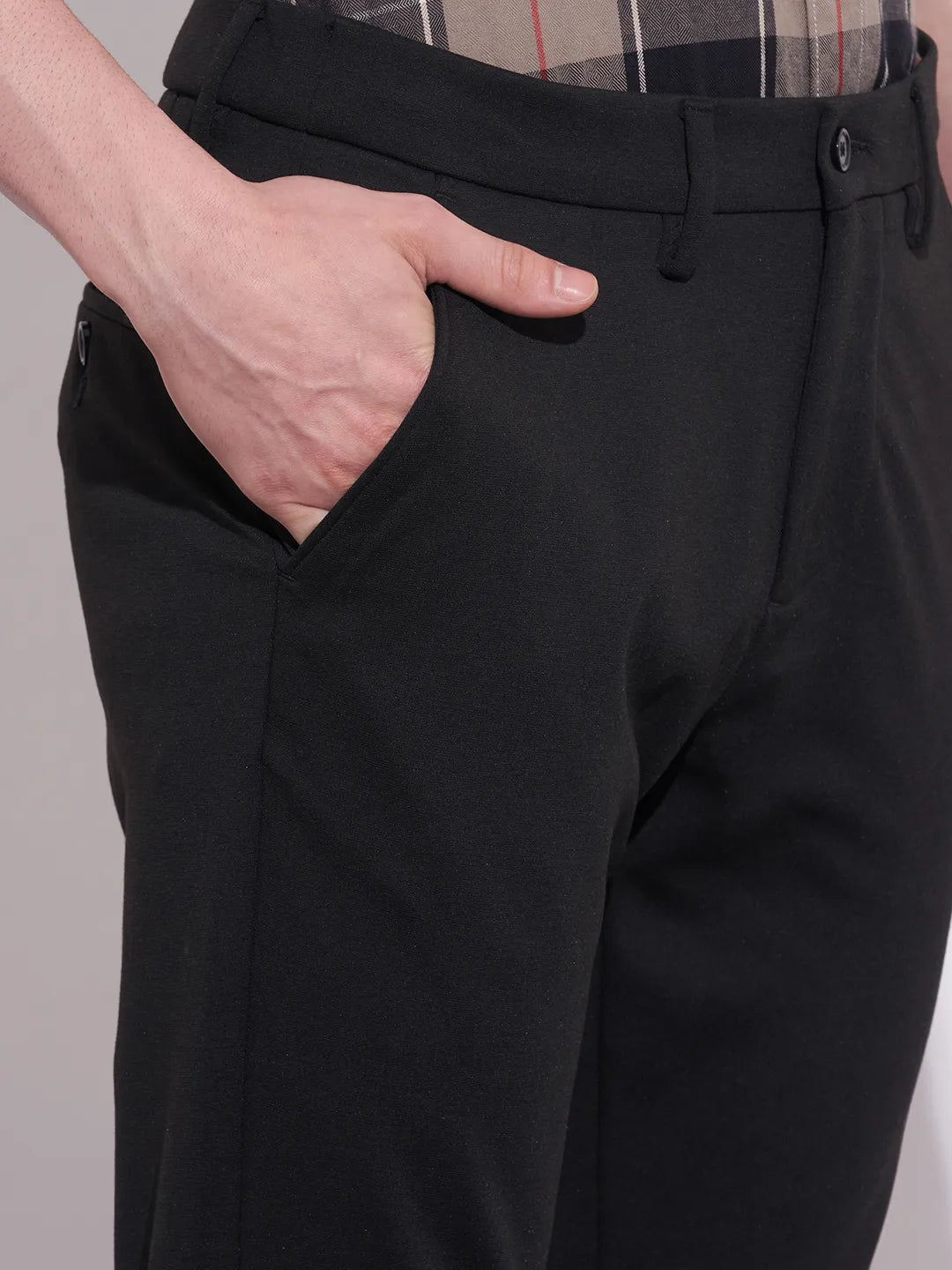 Being Human Men's Black Mid-Rise Slim Fit Chinos