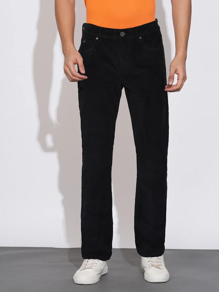 Black Straight Fit Denims For Men By Being Human Clothing