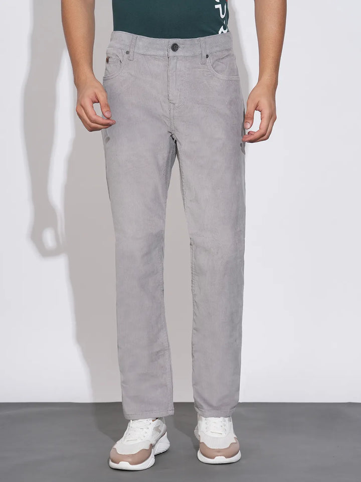 Grey Krypton-Straight Fit Denims for Men