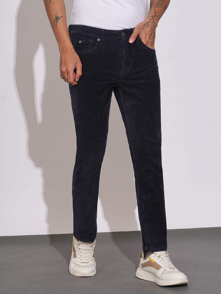 Blue Neon-Slim Fit Denims for Men