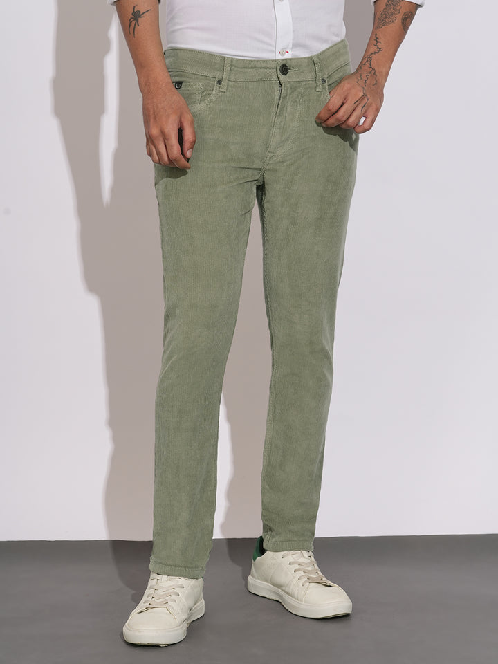 Green Cropped Fit Denim for Men