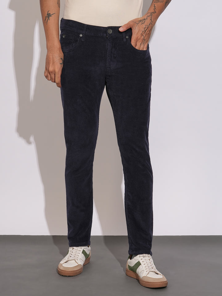 Blue Cropped Fit Denim for Men