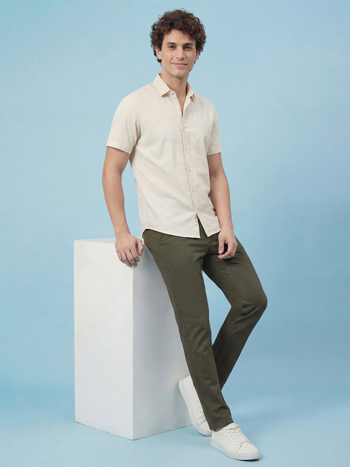 Olive Regular Fit Mid Rise Men's Chino Pant by Being Human Clothing