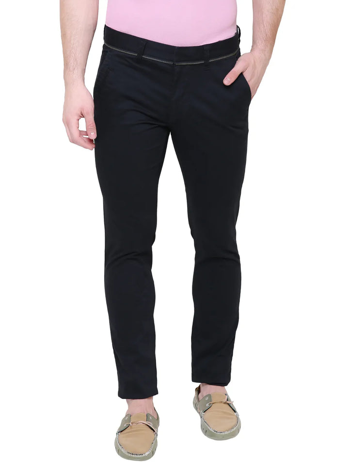 Black Regular Fit Chinos For Men By Being Human Clothing
