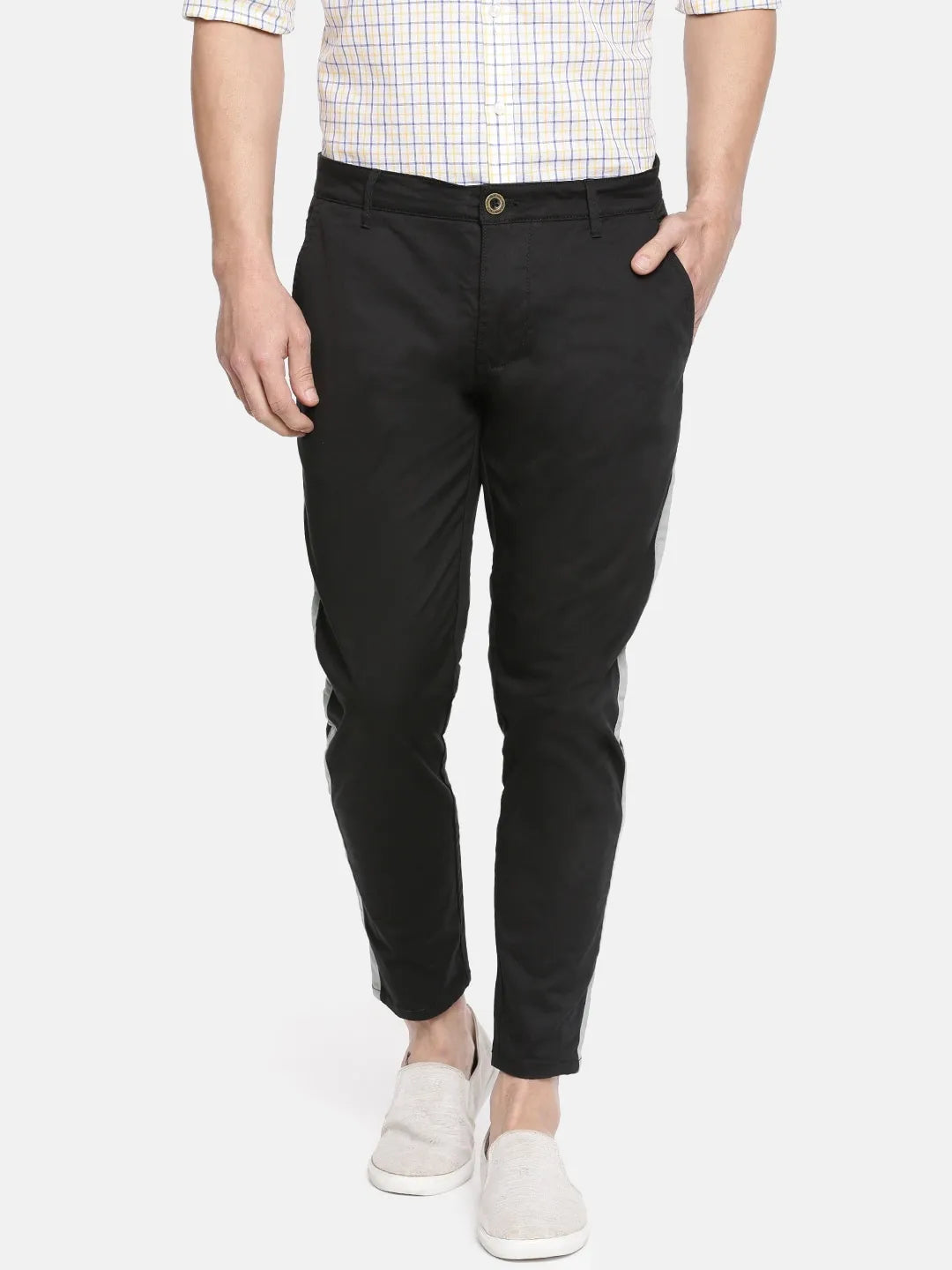 Black Regular Fit Men's Chinos by Being Human Clothing