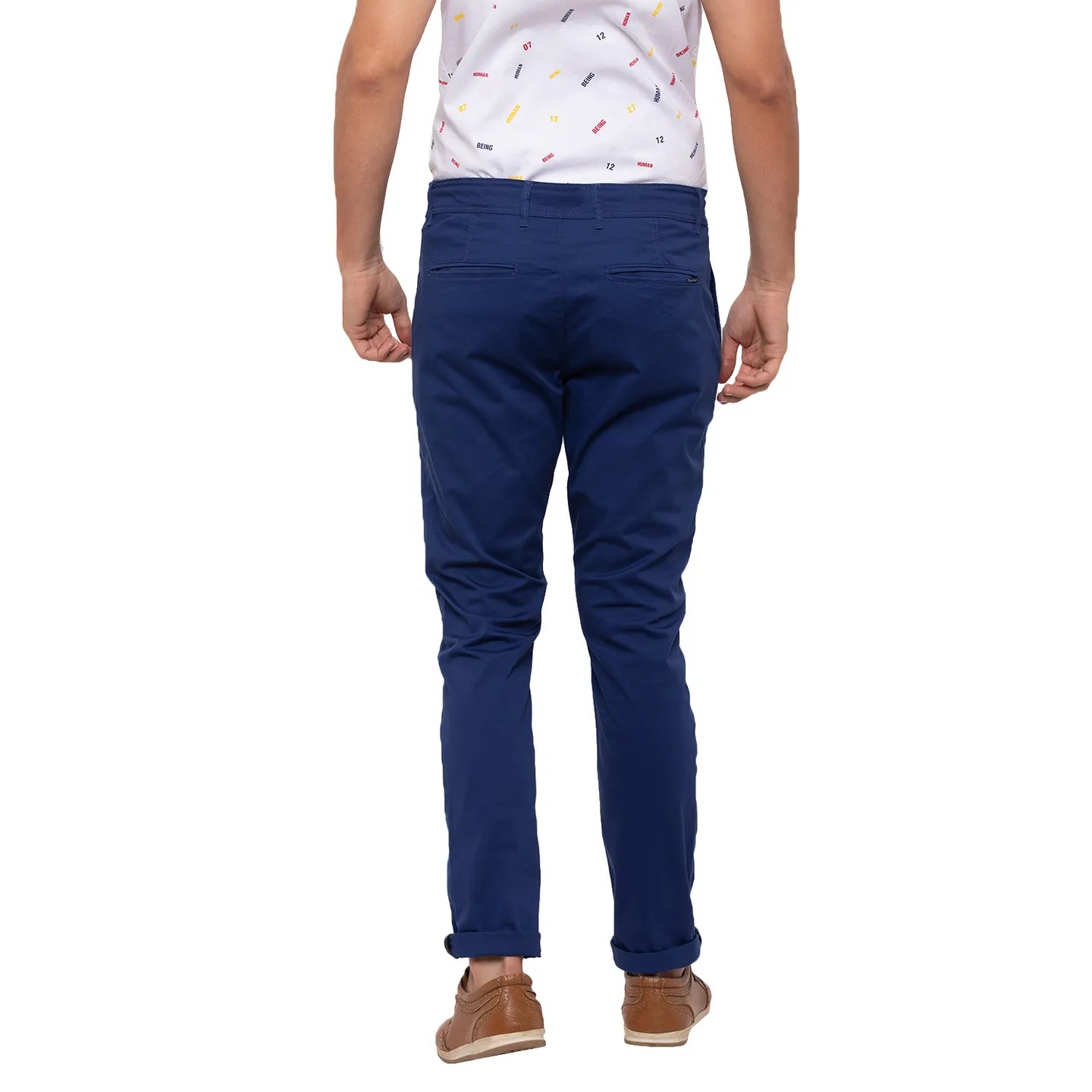Blue Regular Fit  Men's Chinos by Being Human Clothing