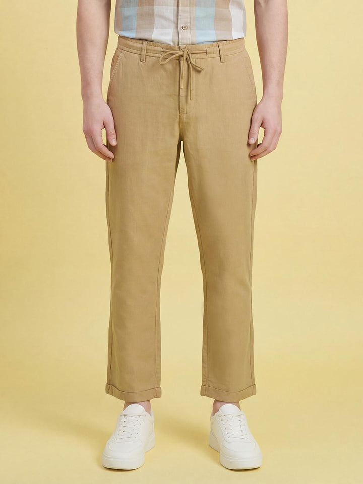 Brown Regular Fit Men's Mid Rise Chinos