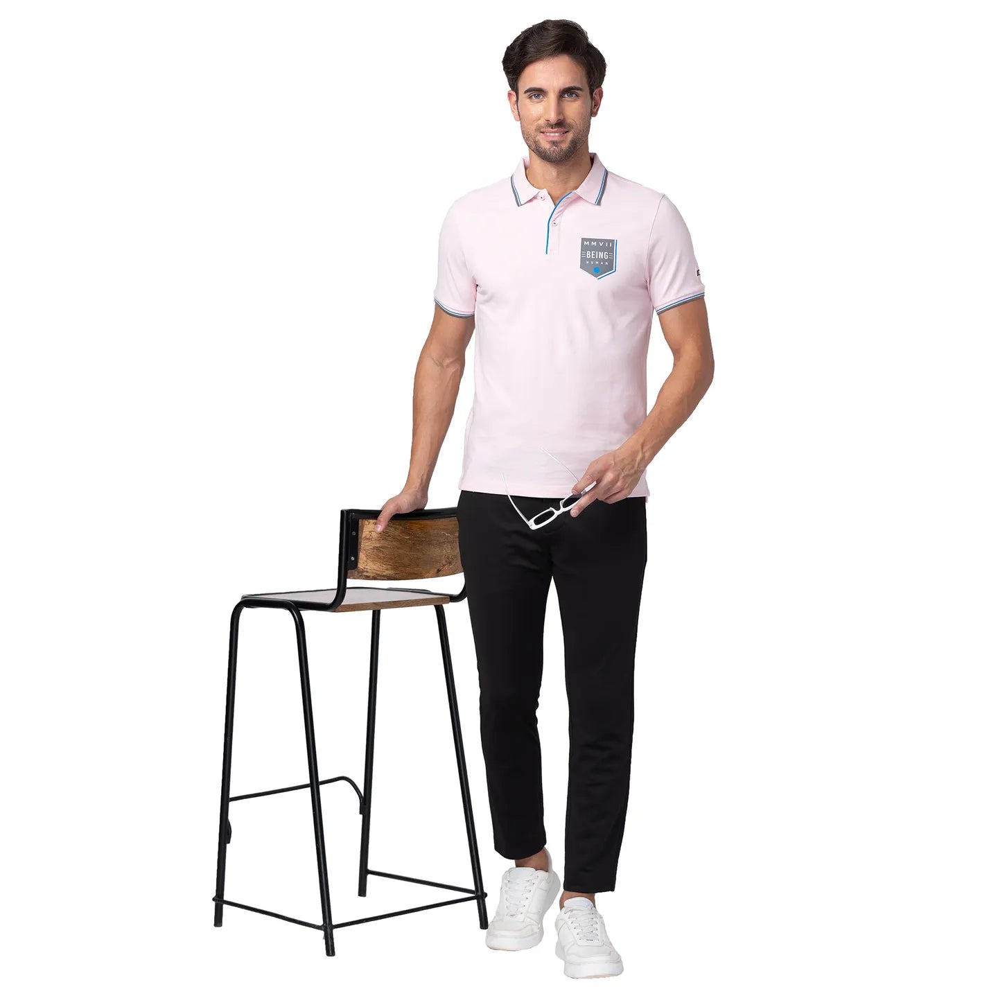 Being Human Clothing Men Cropped Fit Chino-Black