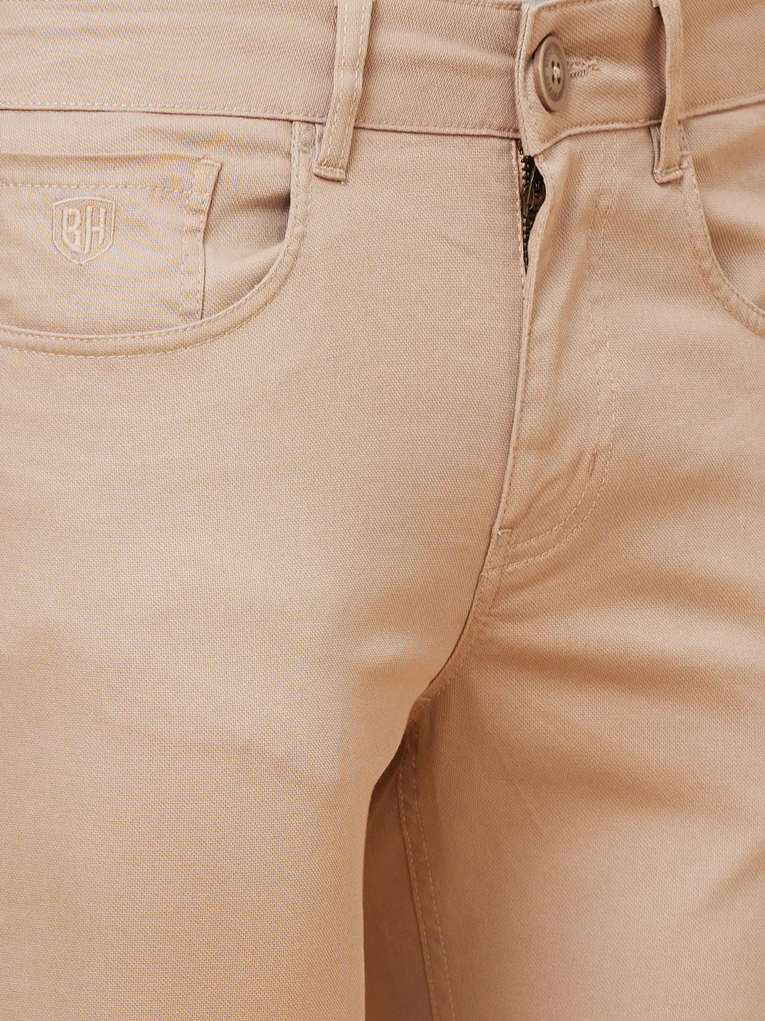 Beige Cropped Fit Men's Chinos by Being Human Clothing