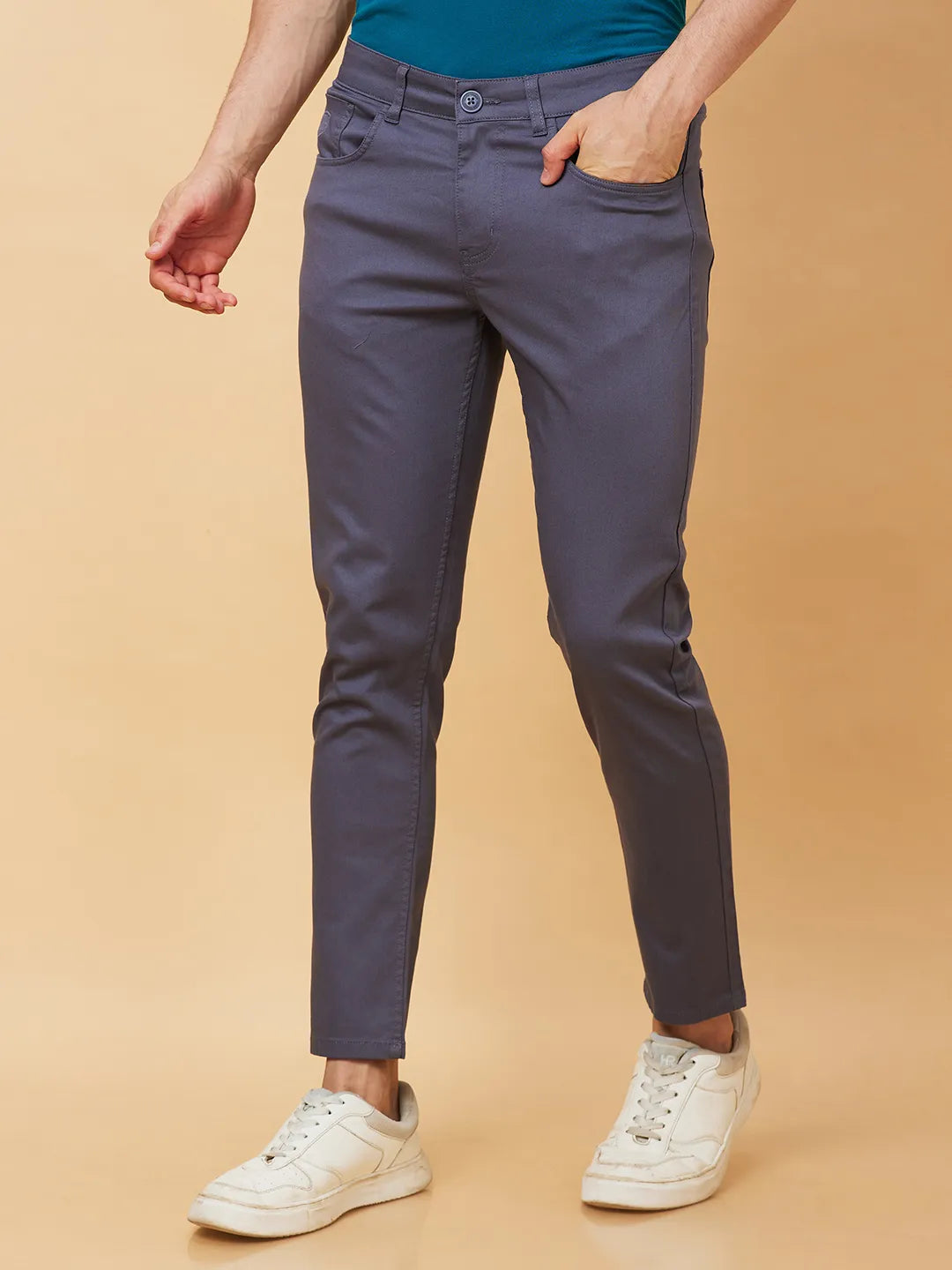 Grey Cropped Fit Men's Chinos by Being Human Clothing