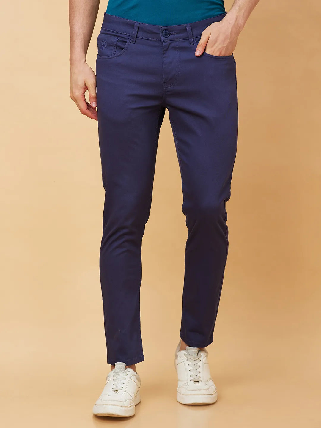 Being Human Clothing Men Cropped Fit Chino-Navy