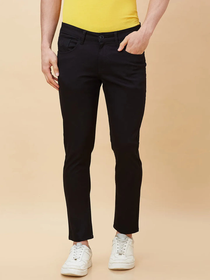 Black Cropped Fit Men's Chinos by Being Human Clothing