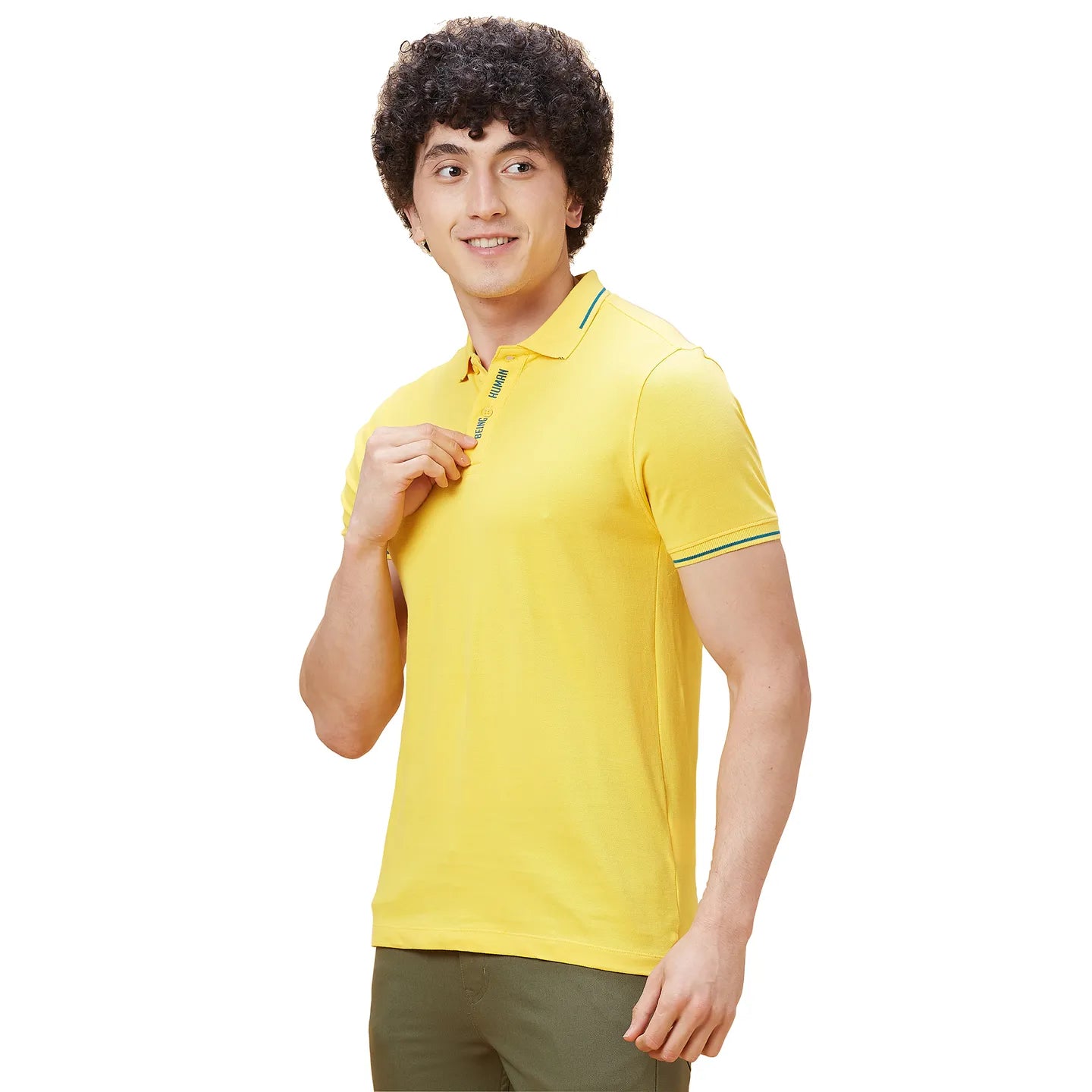 Being Human Clothing Men Cropped Fit Chino-Military Green