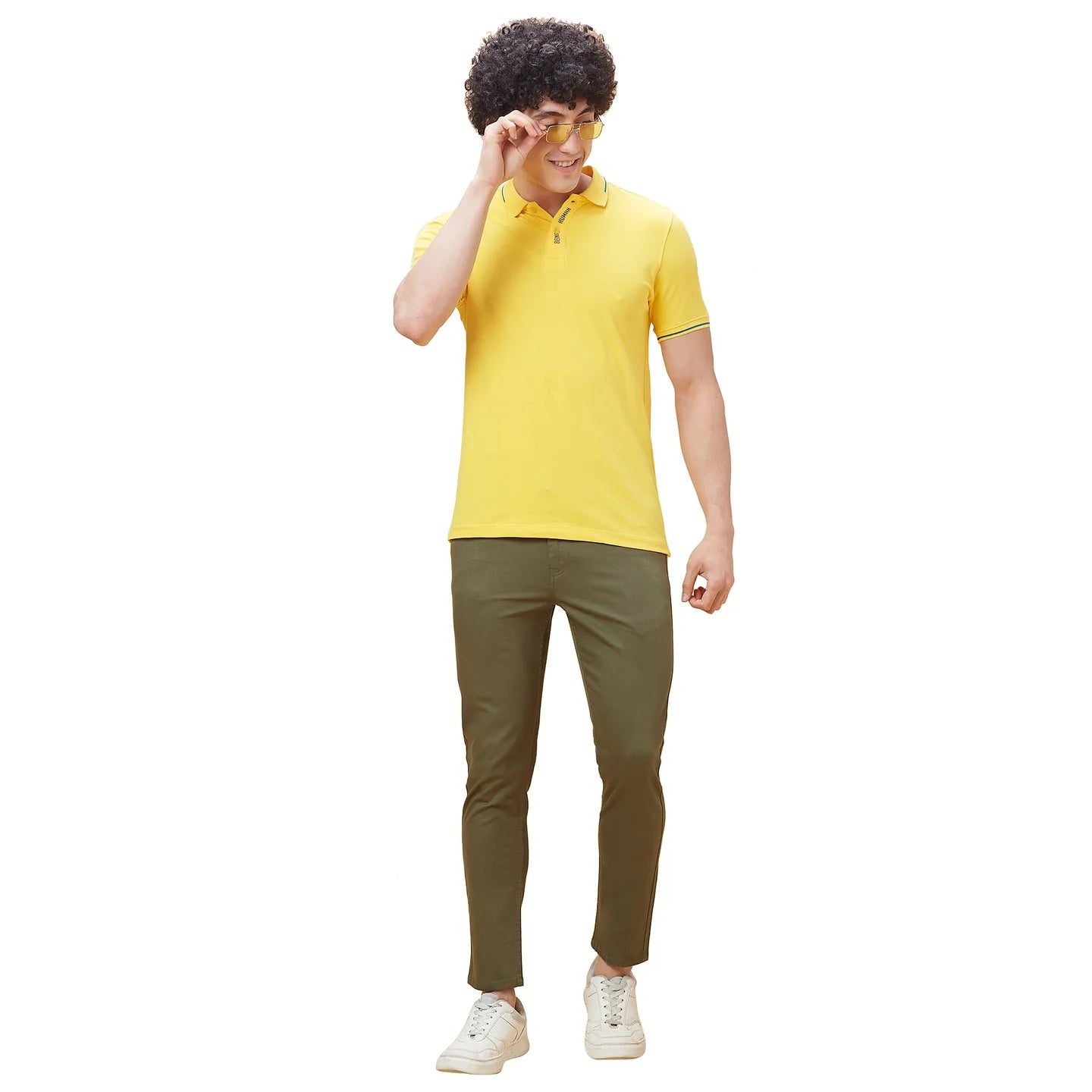 Being Human Clothing Men Cropped Fit Chino-Military Green