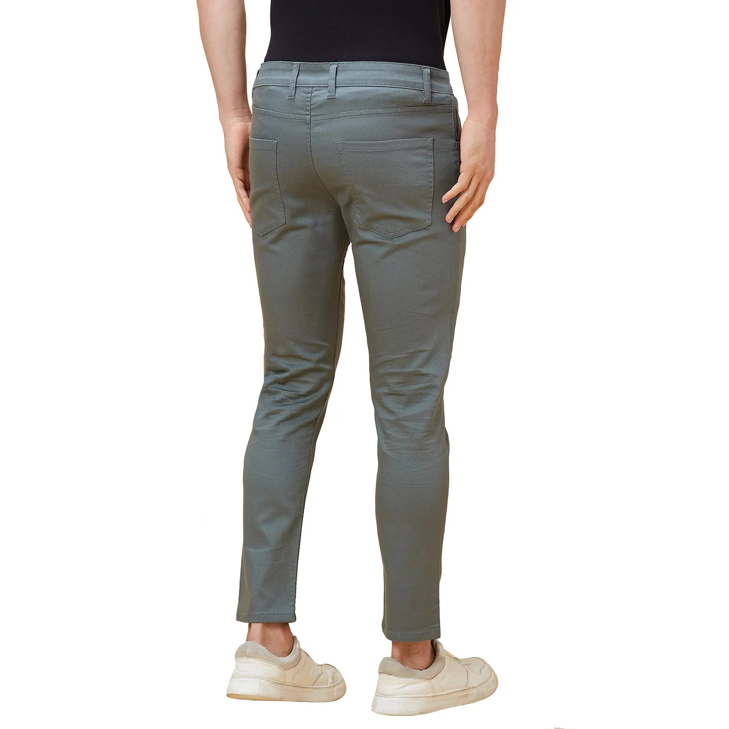 Being Human Clothing Men Cropped Fit Chino-Steel Grey