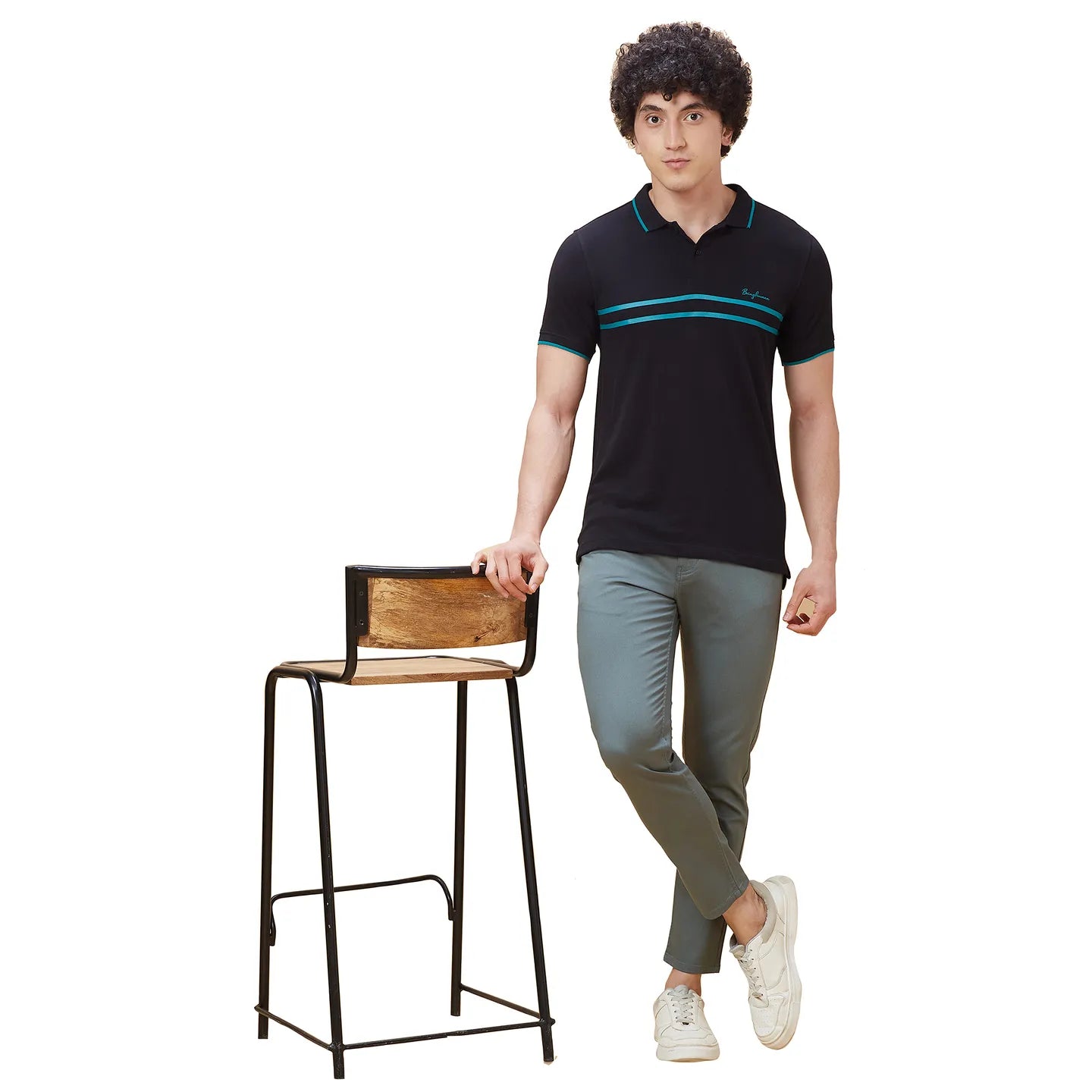 Being Human Clothing Men Cropped Fit Chino-Steel Grey