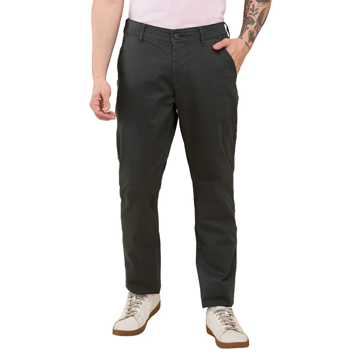 Bottle Green Slim Fit Chinos For Men By Being Human Clothing