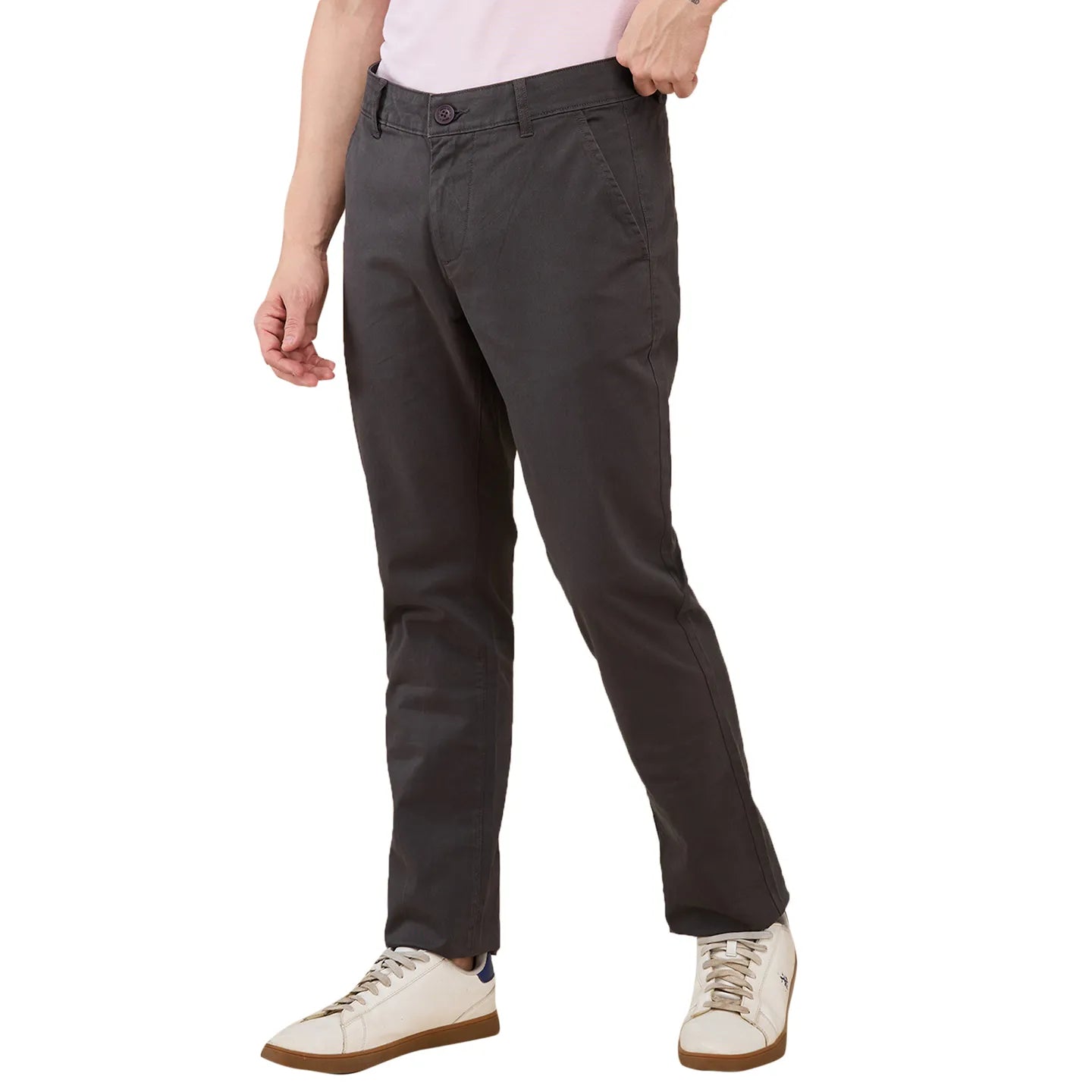 Grey Slim Fit Men's Chinos by Being Human Clothing