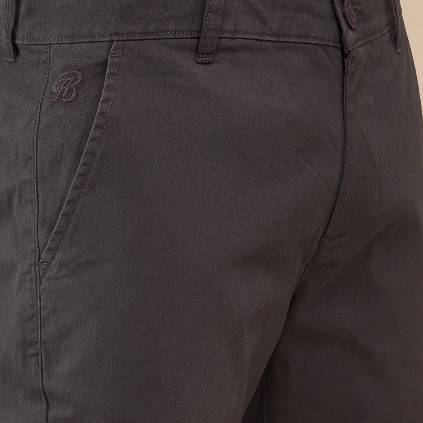 Grey Slim Fit Men's Chinos by Being Human Clothing