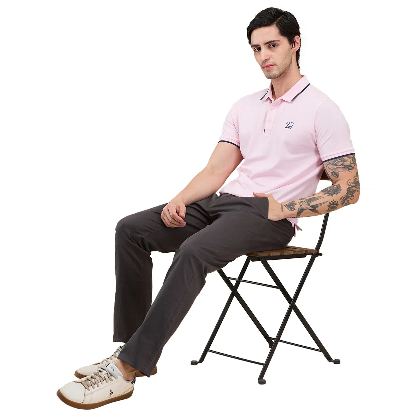 Grey Slim Fit Men's Chinos by Being Human Clothing