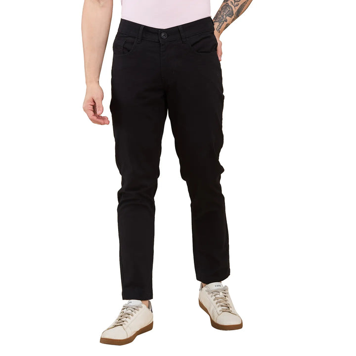 Black Cropped fit Men's Chinos by Being Human Clothing