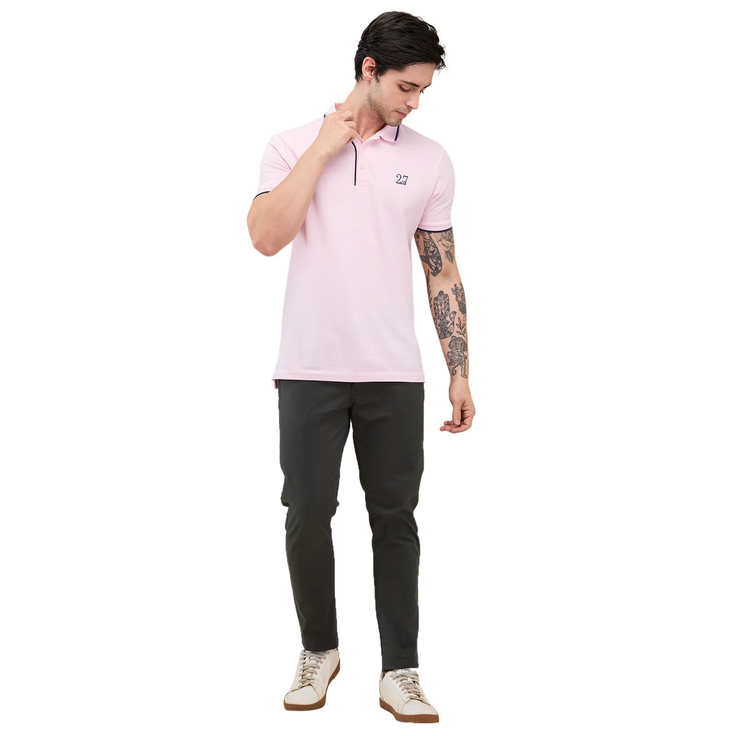 Green Cropped fit Men's Chinos by Being Human Clothing