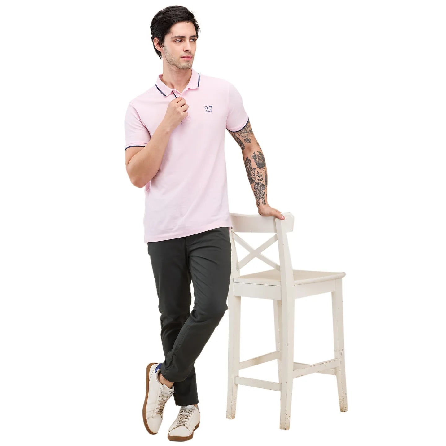 Green Cropped fit Men's Chinos by Being Human Clothing