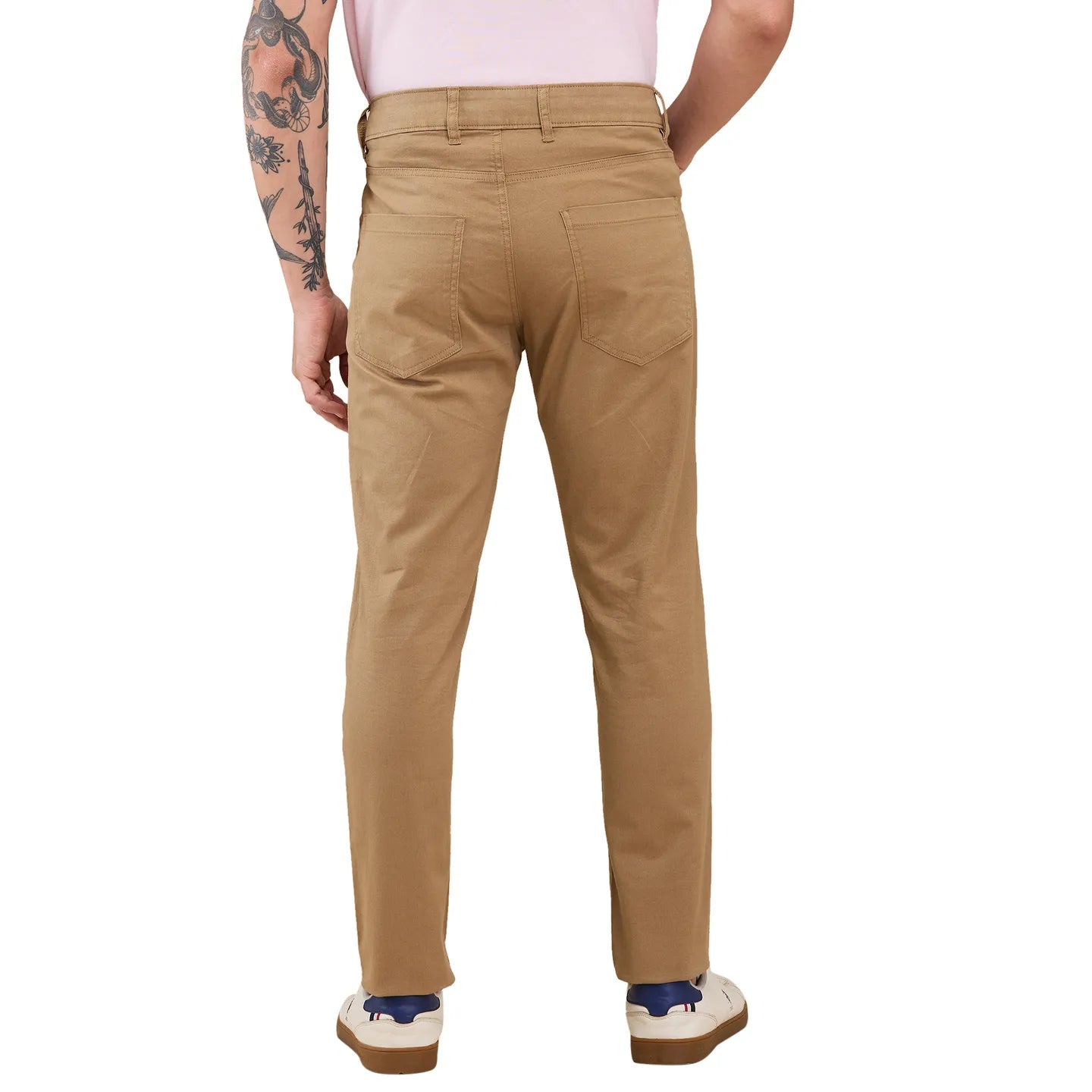 Khaki Cropped fit Men's Chinos by Being Human Clothing